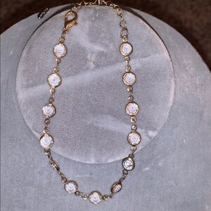 Vintage gold bezel-set crystals Bracelet